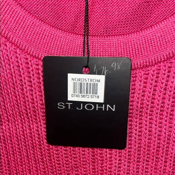 NWT St. John Fuchsia Knit Tank Top women’s size Medium - Picture 4 of 9